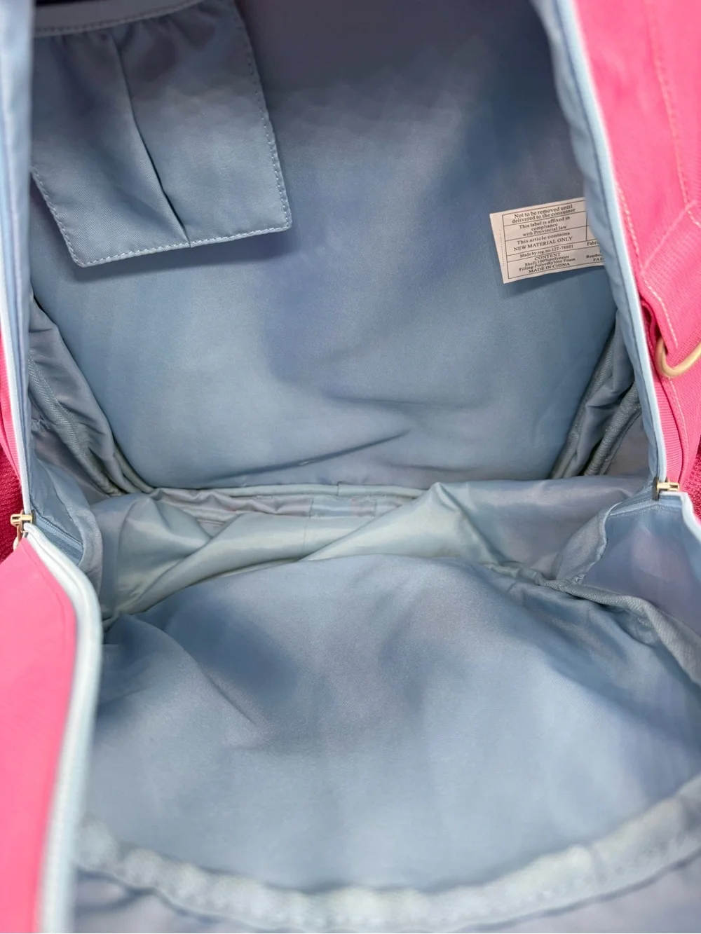 Pottery Barn Kids Pink Backpack with Light Blue Trim- Like New